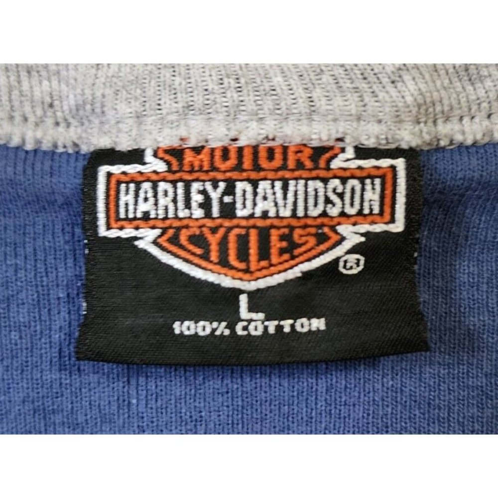Harley Davidson Y2K 2000 Women's Sleeveless Ringer Tank Top Miami FL Blue Size L - Picture 6 of 12